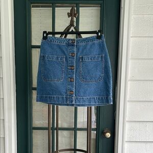 We The Free Super High Rise Button-Down Mini Skirt Size Small 25